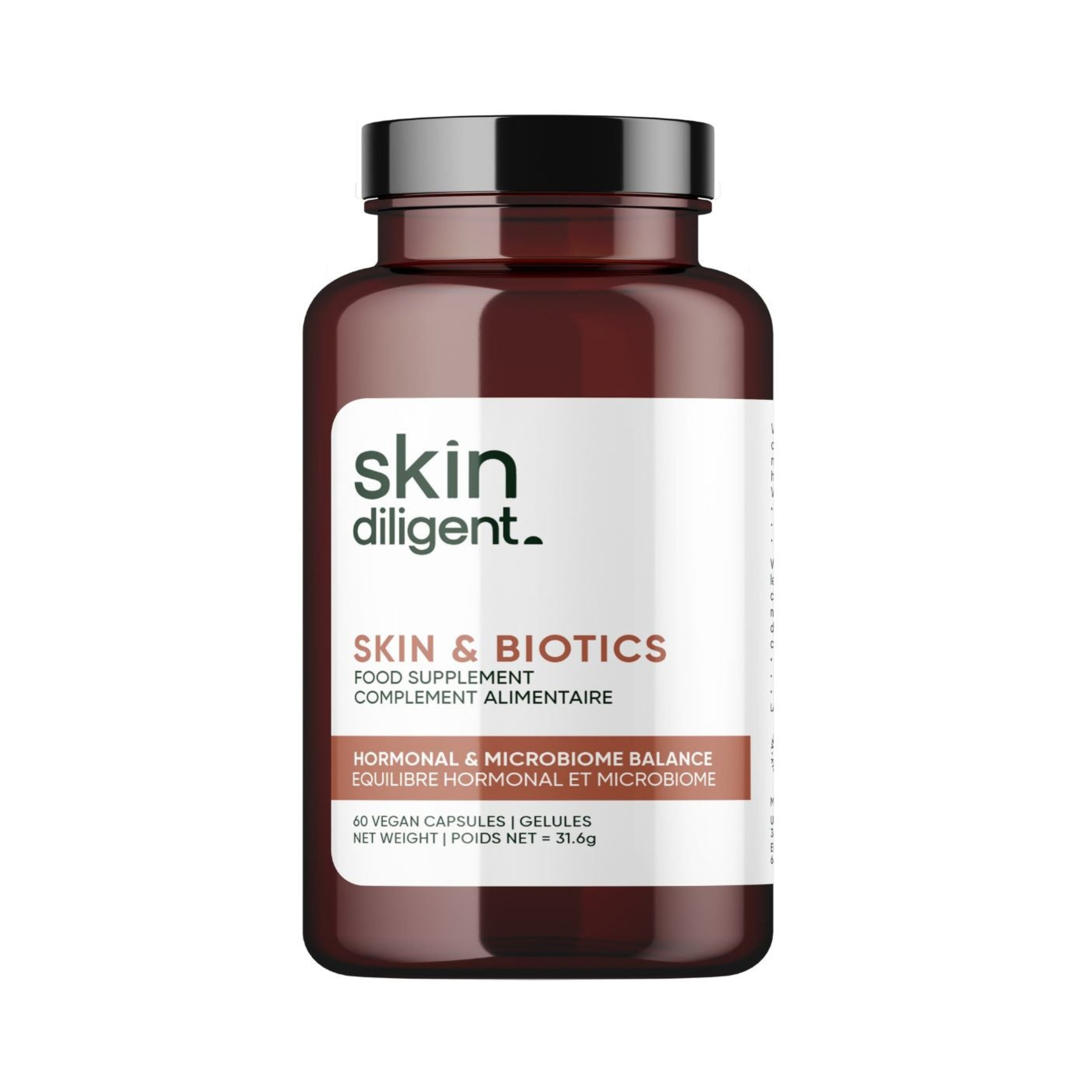 Skin Diligent Skin & Biotics for Hormonal Balance & Gut Health 60 Ca