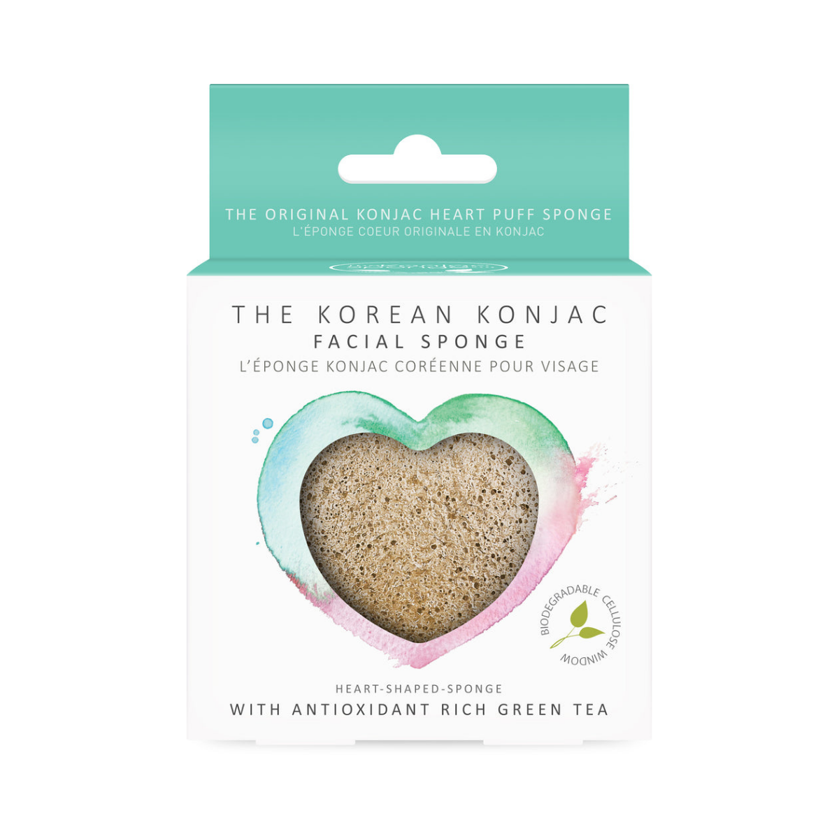 The Konjac Sponge Co Konjac Heart Sponge with Green Tea The French Pharmacy