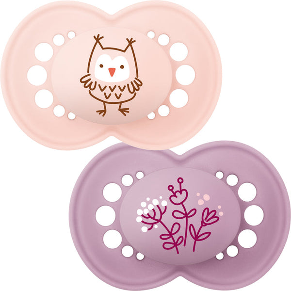 MAM - Colours of Nature Silicone Self Sterilising Soother Matt Blush 6M+ 2 Pack