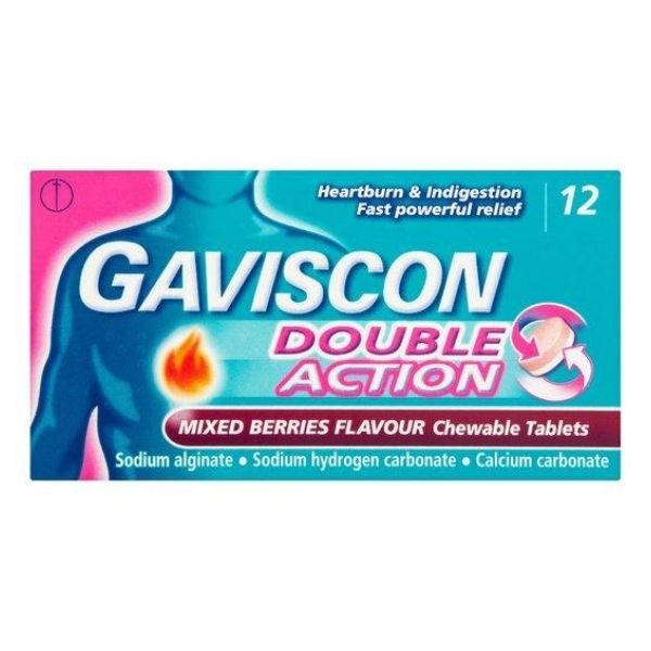 Gaviscon Double Action Mixed Berries 12 tabs The French Pharmacy