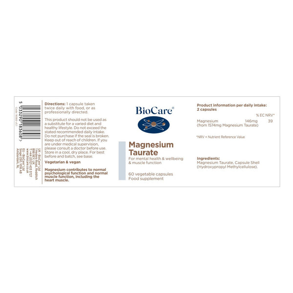 BioCare - Magnesium Taurate 60 Capsules