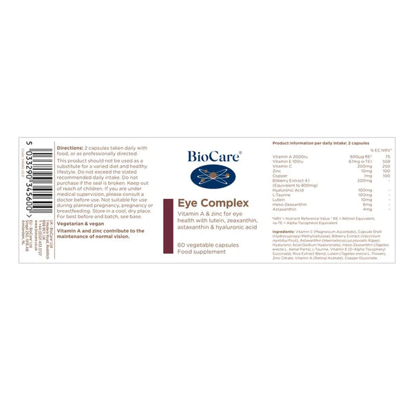 BioCare - Eye Complex 60 Vegetable Capsules