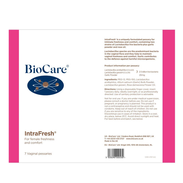 BioCare - IntraFresh 7 Vaginal Pessaries