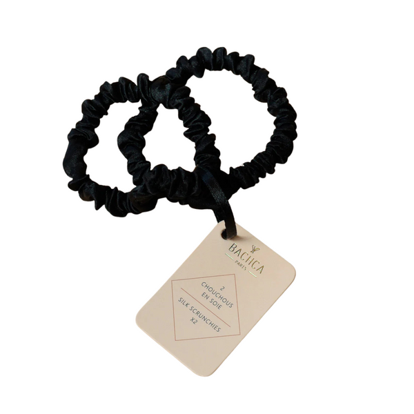 Bachca - Silk scrunchies Set Black x 2