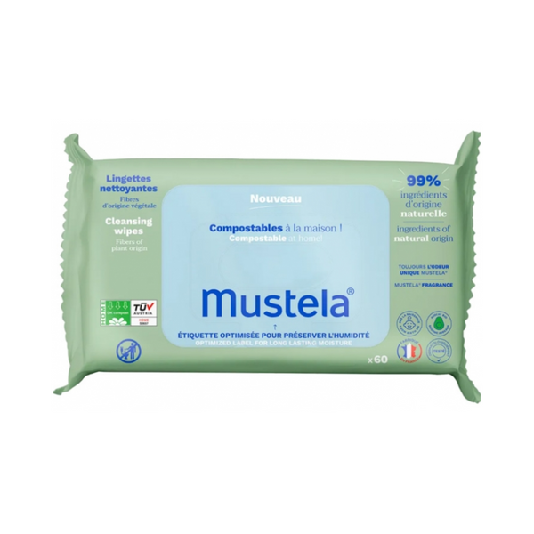 Mustela - Normal Skin Compostable Cleansing Wipes 60s