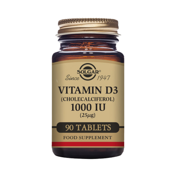 Solgar - Vitamin D3 (Cholecalciferol) 1000 IU 25µg 90 Tablets