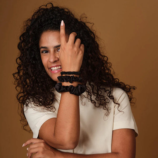 Emily's Pillow -  Pack of 3 Silk Scrunchies (Le Mini, Le Petit, Le Moyen)