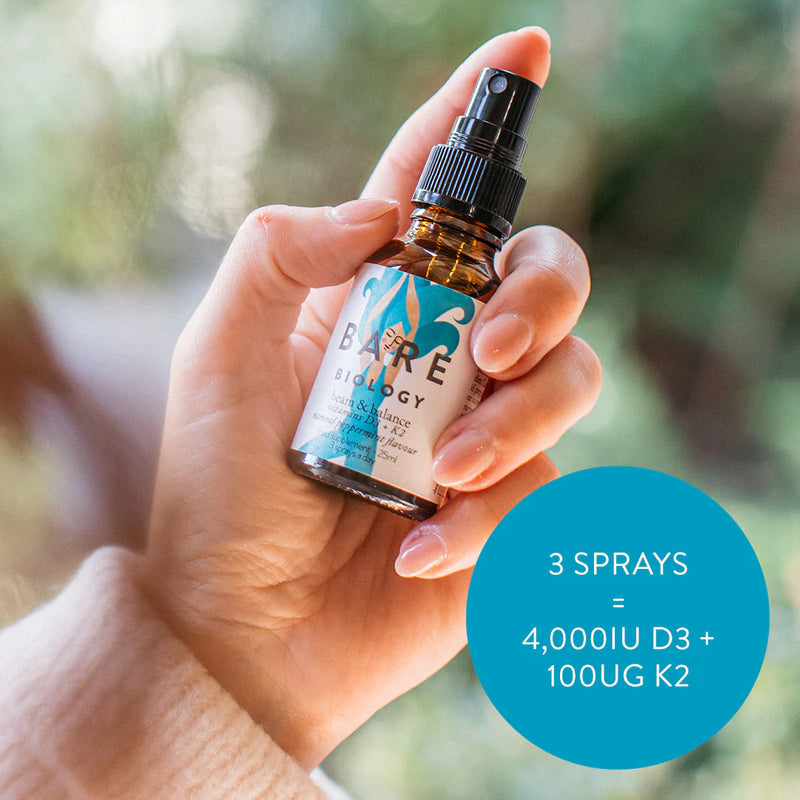 Bare Biology - Beam & Balance Vitamin D3 + K2 Peppermint Spray 25ml