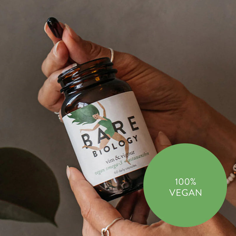 Bare Biology - Vim & Vigour Vegan Omega-3 + Astaxanthin 60 Capsules