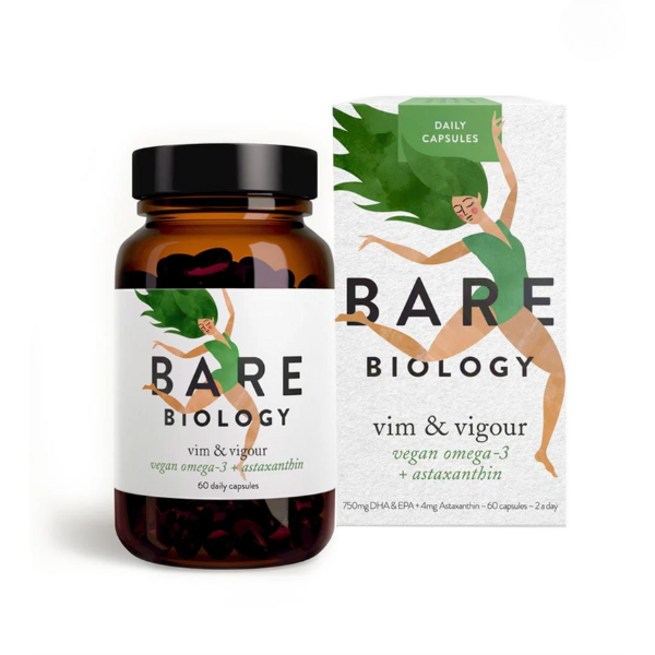 Bare Biology - Vim & Vigour Vegan Omega-3 + Astaxanthin 60 Capsules