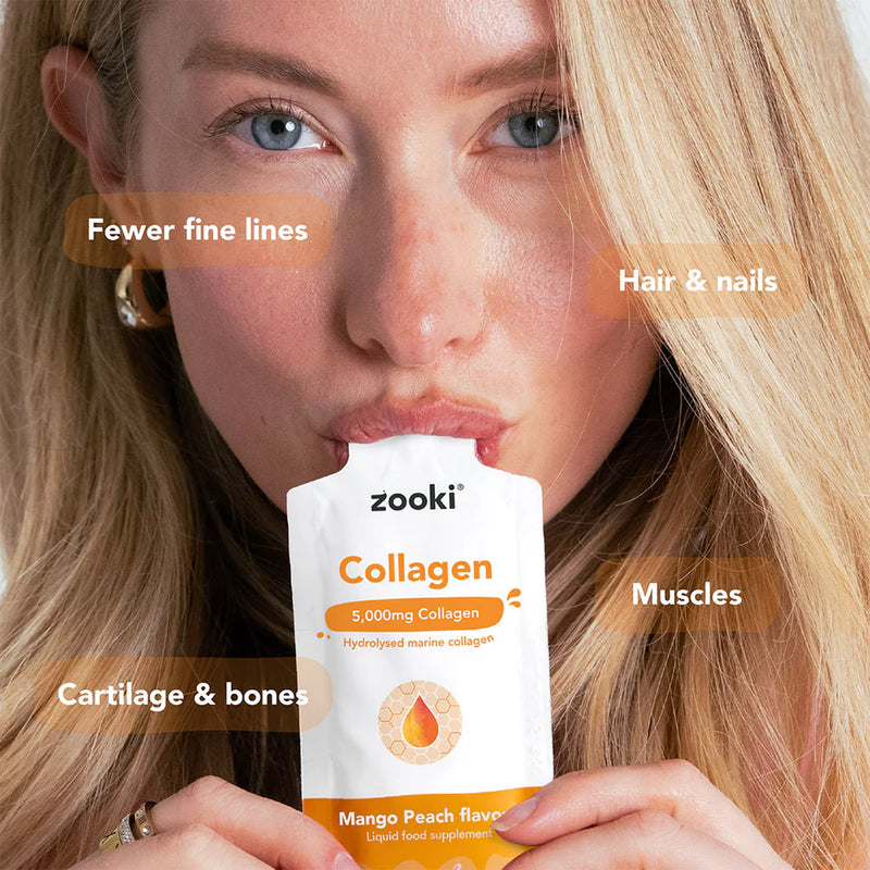 Zooki - Mango & Peach Collagen Liquid Sachets 5000mg 14 x 15ml