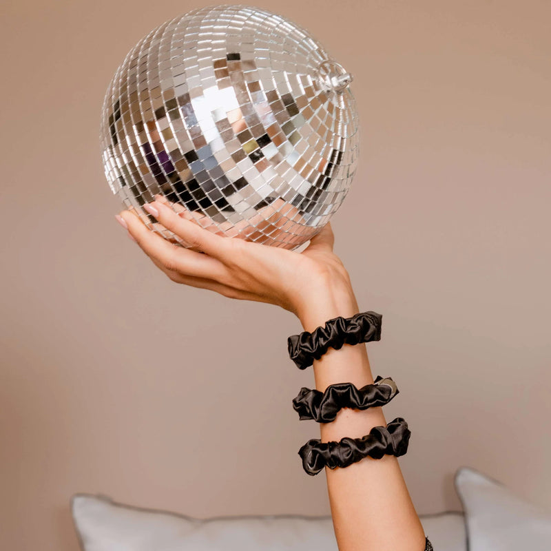 Emily's Pillow - Silk Scrunchies Size S Black Pack of 3