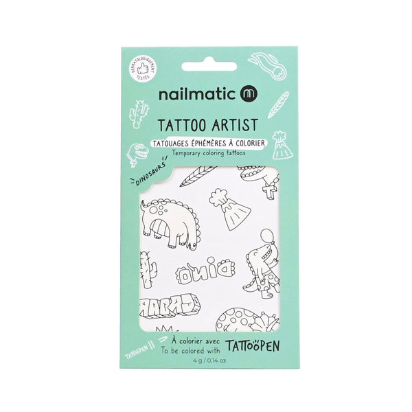 Nailmatic - Temporary Coloring Tattoos - 12  Dinosaurs
