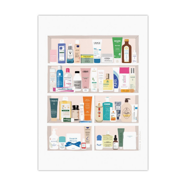 The French Pharmacy - A3 Poster Iconic Shelfie Illustration by Marine de Quénetain