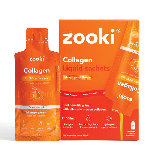 Zooki - Super Strength Mango & Peach Collagen Sachets 11,000mg 14 x 18.5ml
