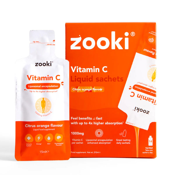 Zooki - Liposomal Vitamin C Citrus & Orange Liquid Sachets 1000mg 14 x 15ml