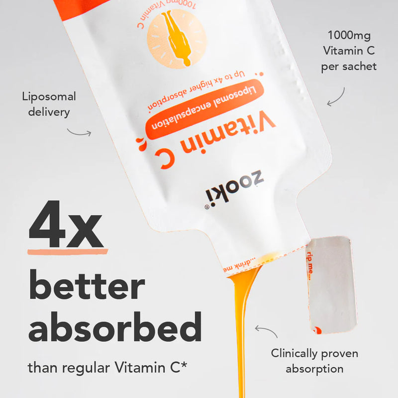 Zooki - Liposomal Vitamin C Citrus & Orange Liquid Sachets 1000mg 14 x 15ml