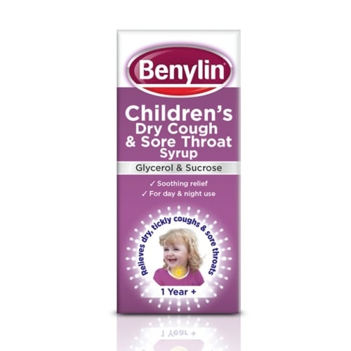 Benylin - Children's Dry Cough and Sore Throat Syrup 1+ Year 125ml