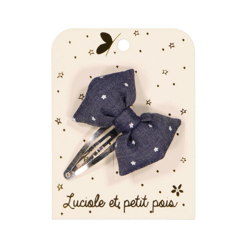 Luciole et Petit Pois - Starry Denim Bow Clip