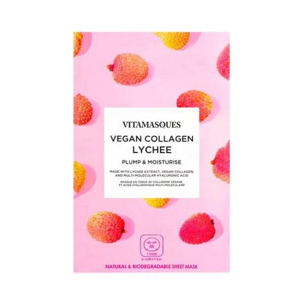 Vitamasques - Vegan Collagen Lychee Sheet Mask 21ml