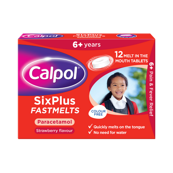 Calpol - Six Plus Fastmelts Paracetamol Strawberry 12 Tablets