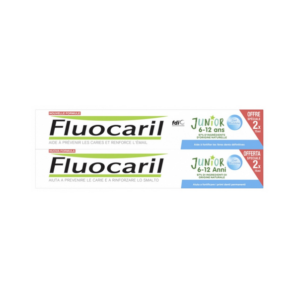 Fluocaril - Junior Bubble Gum Toothpaste 6-12 Years Old 2x75ml