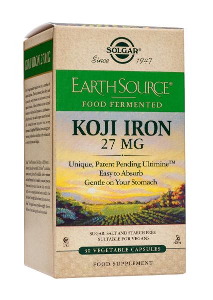 Solgar - Earth Source Food Fermented Koji Iron 27 mg 30 Vegetable Capsules