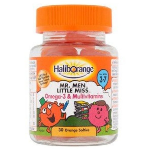 Haliborange - for Kids 3-7 Mr. Men Little Miss Omega 3 & Multivitamins - 30 Orange Softies
