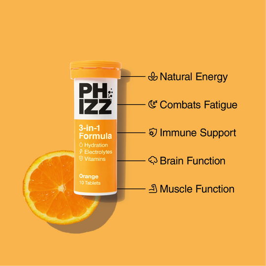 Phizz - 3 in 1 Hydration, Electrolytes & Vitamins Orange 10 Tablets