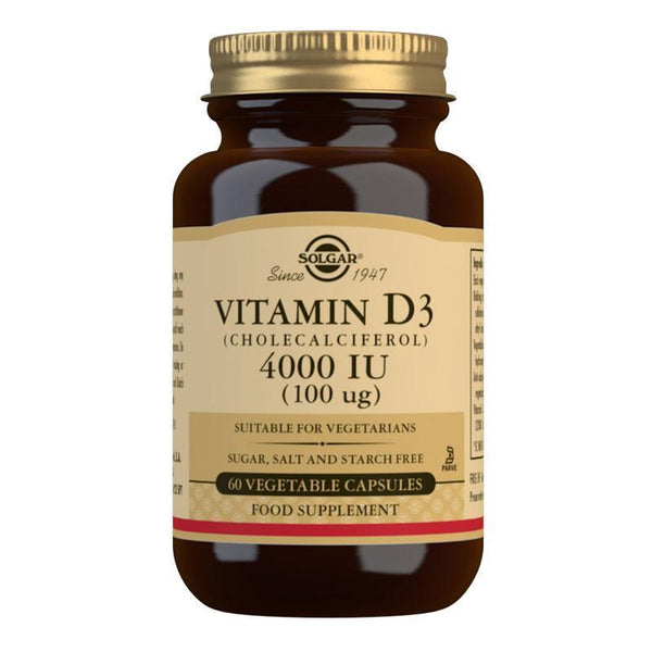 Solgar - Vitamin D3 4000 IU (100ug) 60 Vegetable Capsules