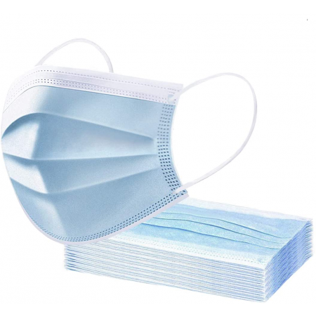 Blue Disposable Face Masks - Pack of 50