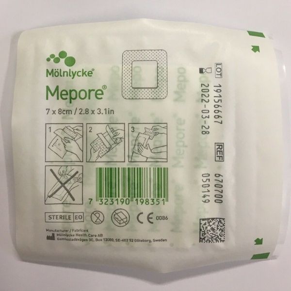 Mepore - Dressings Adhesive Cuts First Aid 7 x 8cm