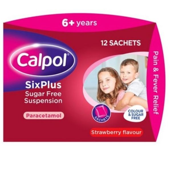 Calpol - Six Plus Sugar Free Suspension Sachets 12x