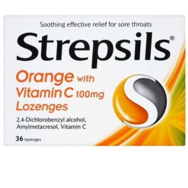 Strepsils - Orange Vitamin C 36x Lozenges 100mg