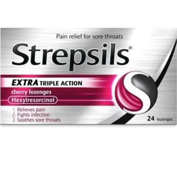 Strepsils - Extra Cherry Lozenges Sore Throat 24x