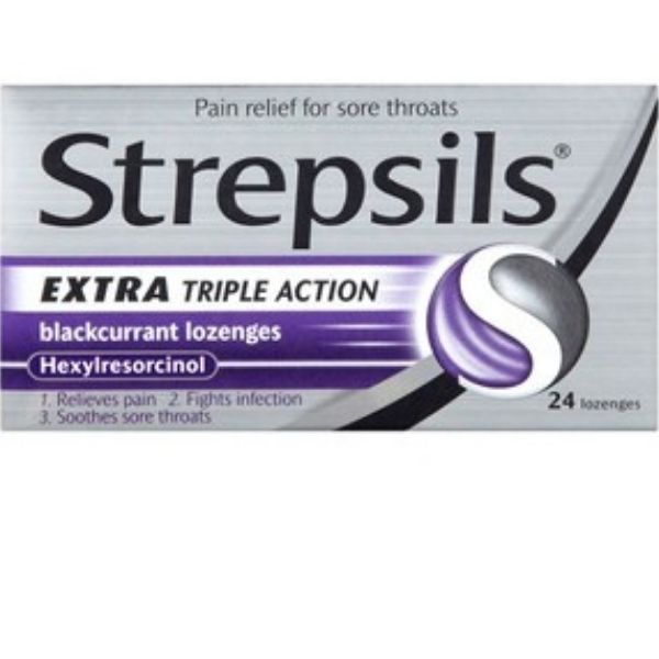 Strepsils - Lozenges Extra Strength Blackcurrant 24x