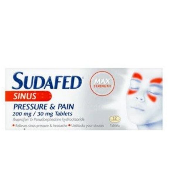 Sudafed - Sinus Pressure & Pain 200mg/30mg 12 Tablets (P)
