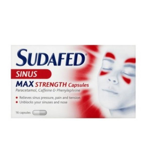 Sudafed Sinus Max Strength Capsules Pack of 16