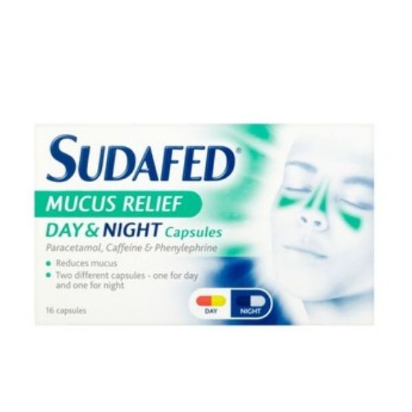 Sudafed - Mucus relief - Day & Night 16 capsules