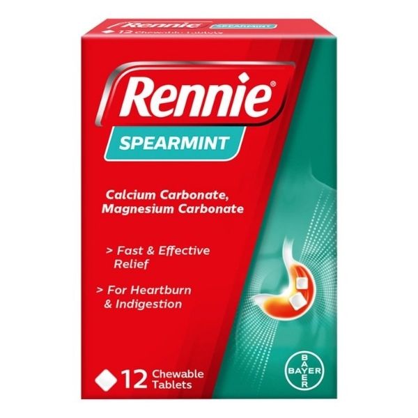 Rennie - Spearmint 12 Chewable Tablets