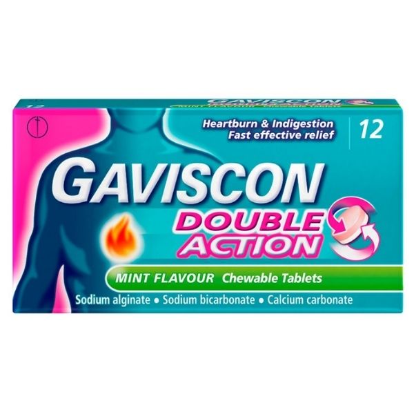 Gaviscon - Double Action Mint Flavour Tablets 12x