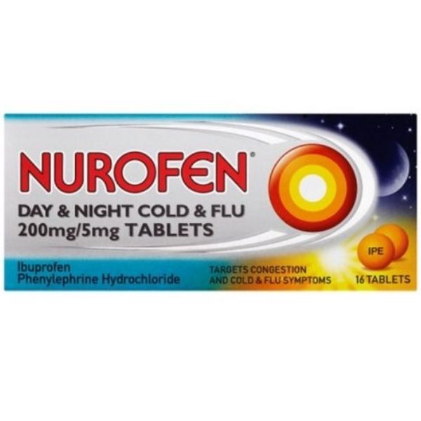 Nurofen - Day & Night Cold & Flu 16 Tablets 200mg