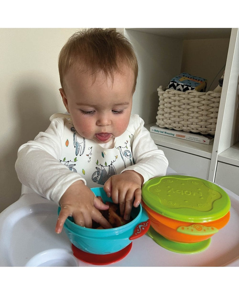 Nuby - Stackable Suction Bowls With Lids 2 Pieces