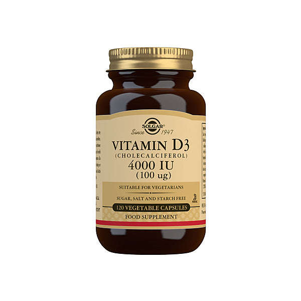 Solgar - Vitamin D3 (Cholecalciferol) 4000 IU (100 mcg) 120 Vegetable Capsules